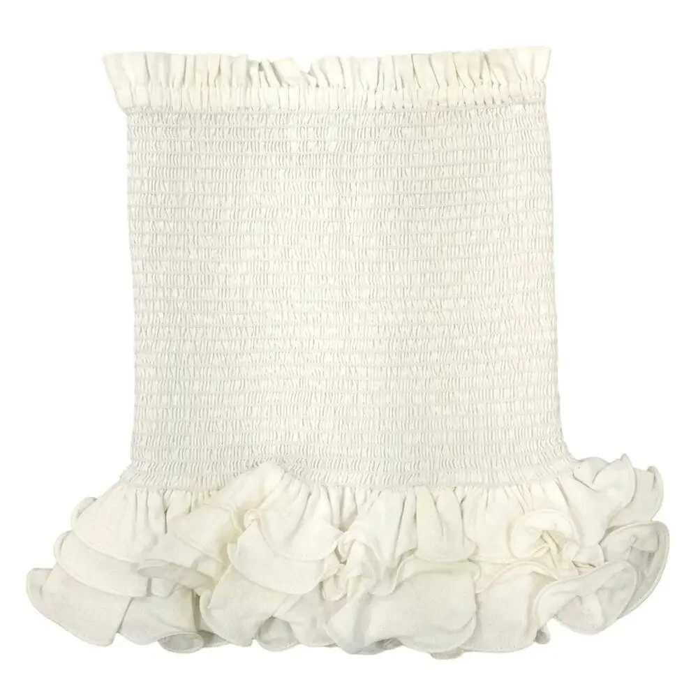 Petersyn Barrett Linen Blend Smocked Mini Skirt Tube Top